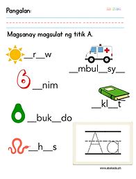 Titik AFree Filipino Worksheets for Pre.